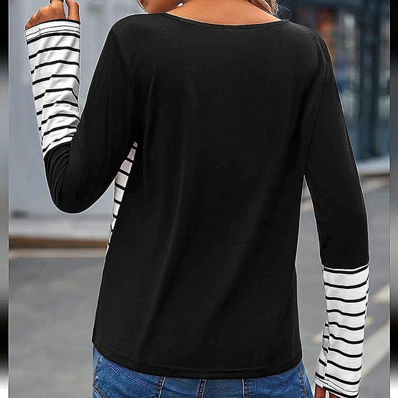 Women's  Long Sleeves Loose T- Shirt. - Picture 3 of 6